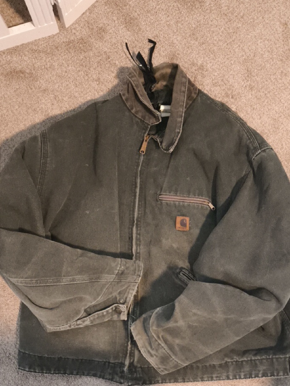 Carhartt Men's Dark Green Canvas Jacket Vintage Extremely Rare Very Sought After